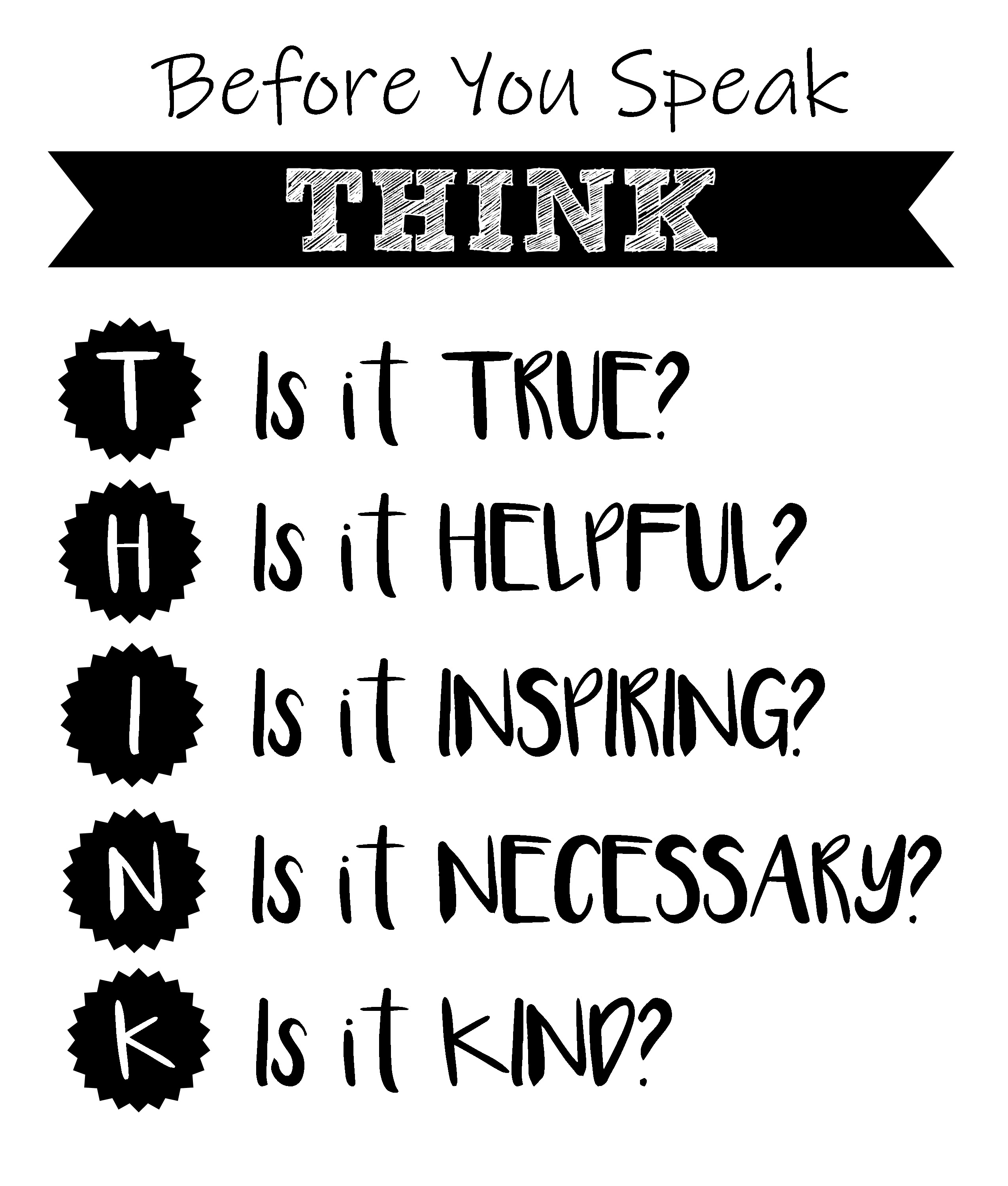 THINK FREE Printable