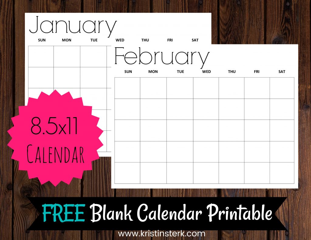 free 12 month blank calendar printables kristin sterk